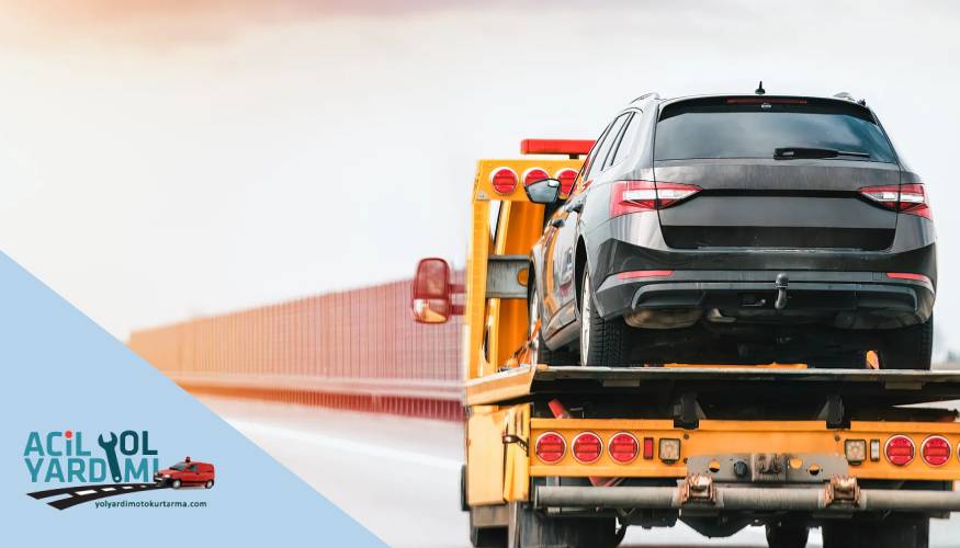 Kartal ilçesinde arızalı aracın oto çekici ile güvenli şekilde taşınması