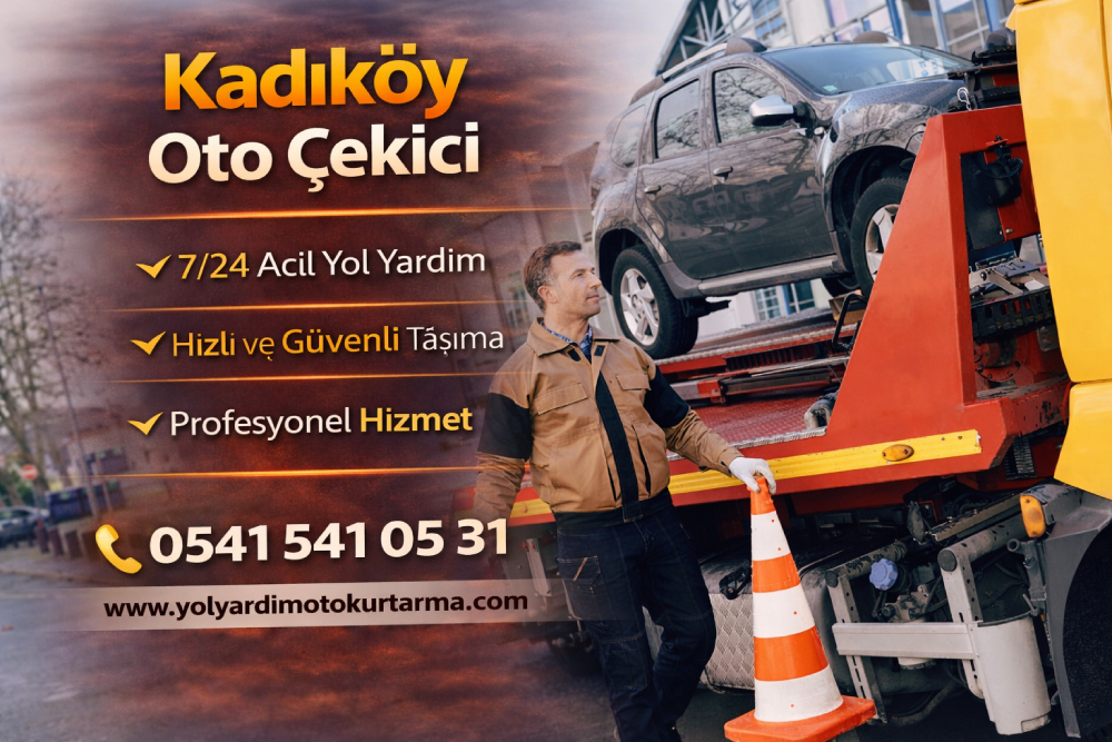 Kadıköy oto çekici hizmeti, arızalı araç için 7/24 acil yol yardım ve oto kurtarma